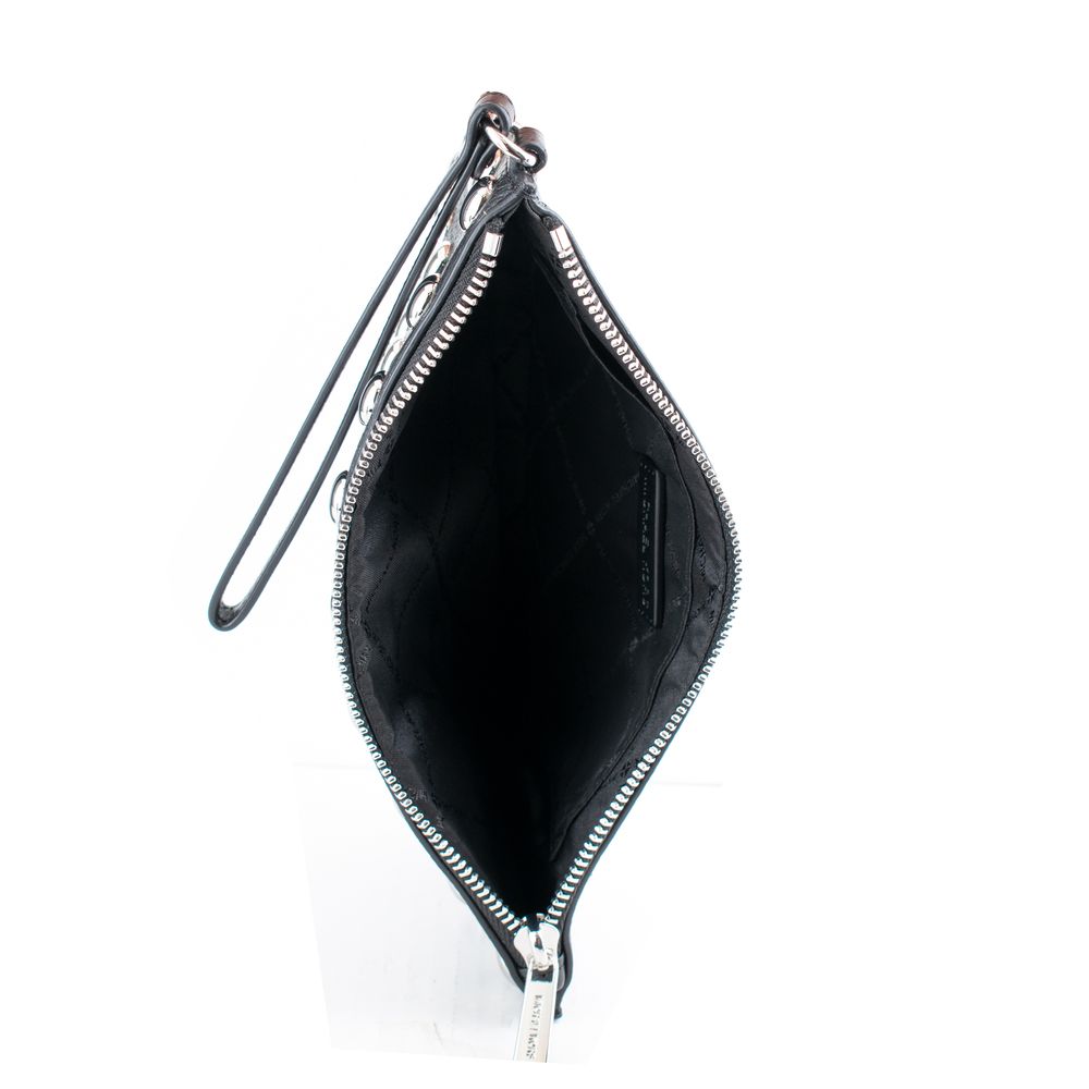 Michael Kors - Edgy Studded Textured Leather Wristlet Clutch - Black Michael Kors