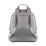 Michael Kors - Structured Pebbled Leather Backpack with Logo Plaque - Grey Michael Kors