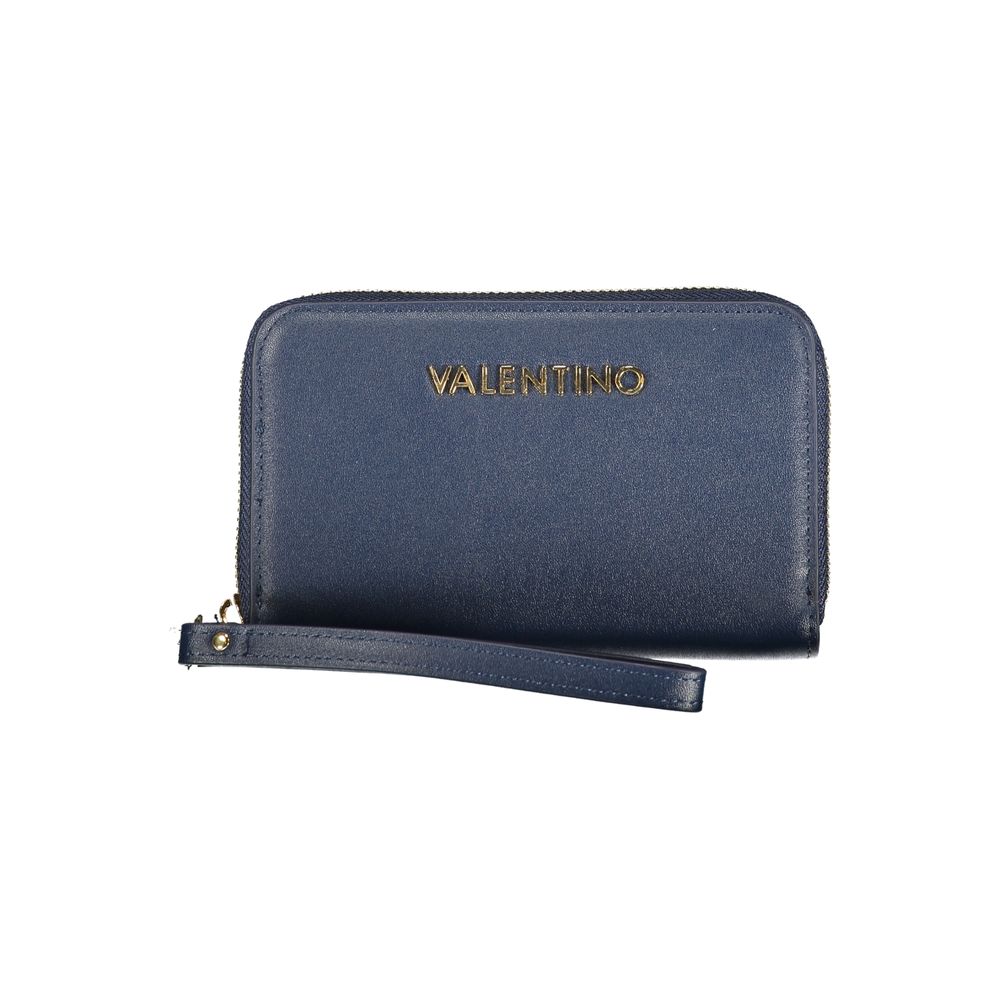 Valentino - Sleek Polyethylene Zip-Around Wallet with Wrist Strap - Blue Mario Valentino