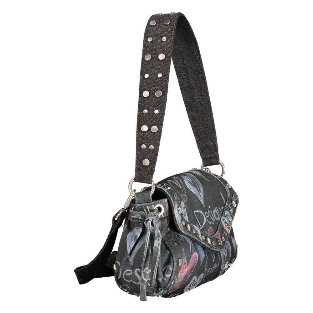 Desigual - Edgy Graffiti Heart Studded Shoulder Bag - Black Desigual
