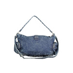 Desigual - Bold Floral Appliqué Denim Shoulder Bag - Blue Desigual