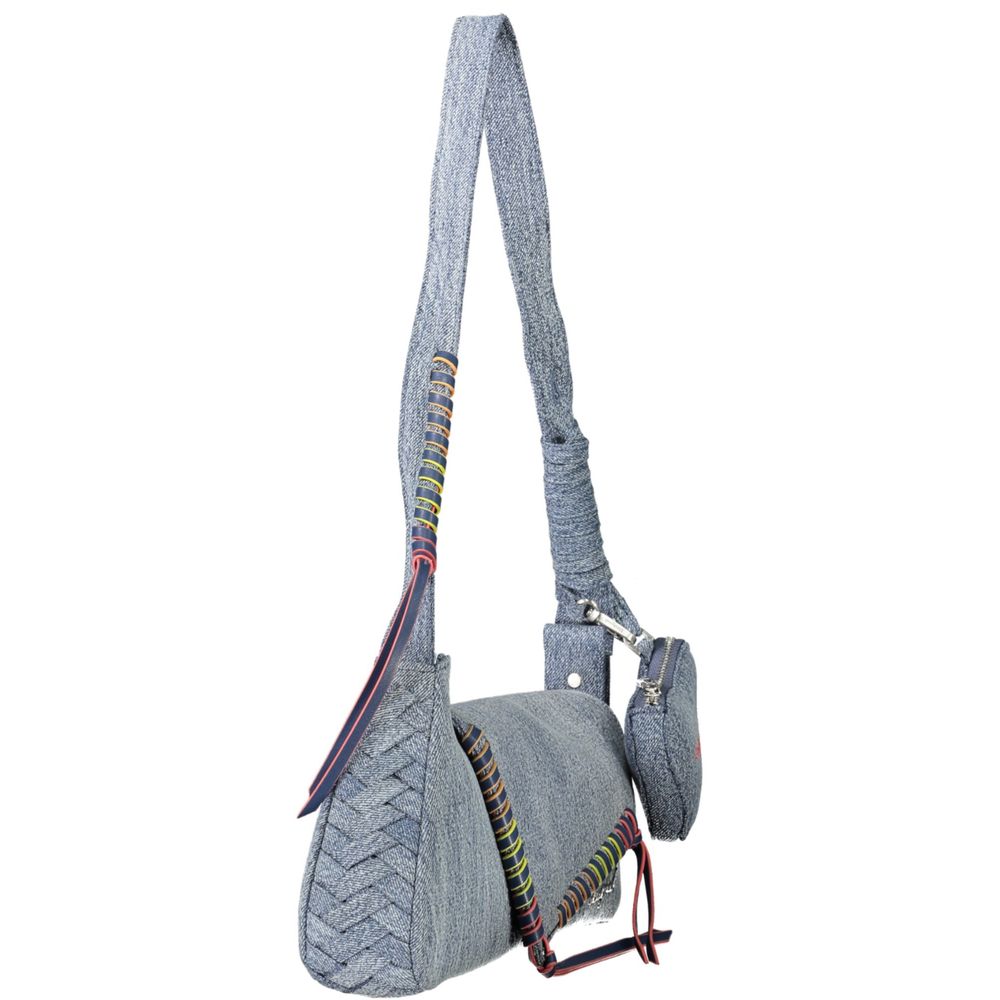 Desigual - Eclectic Denim Shoulder Bag With Heart Charm - Azzurro Desigual