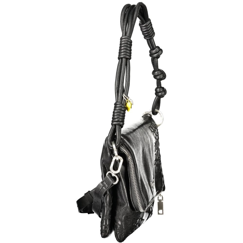 Desigual - Bold Textured Knotted Handle Shoulder Bag - Black Desigual