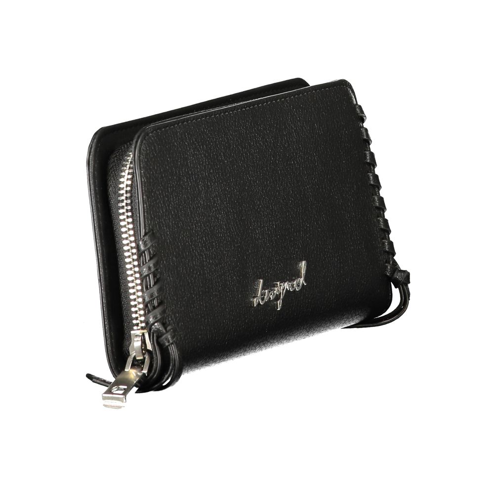 Desigual - Textured Polyethylene Zip Wallet - Black Desigual