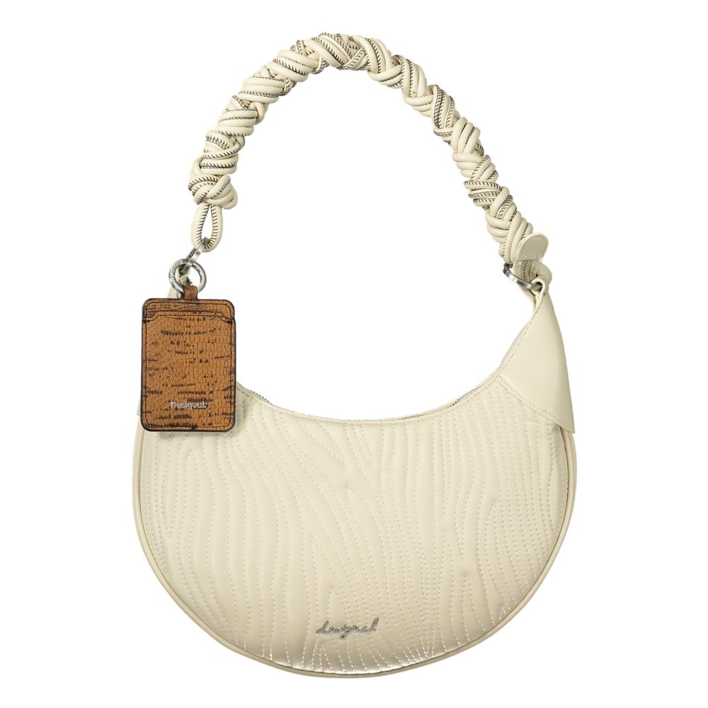 Desigual - Textured Braided Handle Lightweight Shoulder Bag - White Desigual