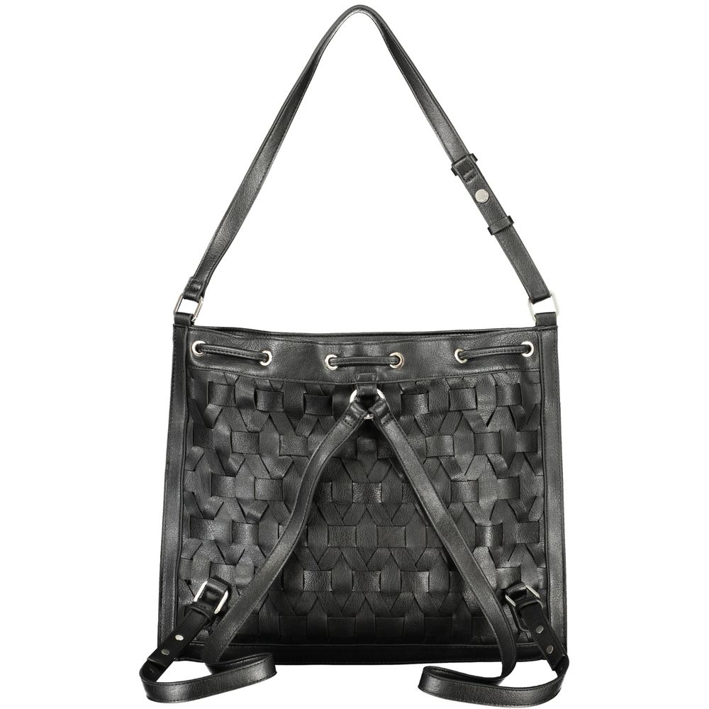Desigual - Edgy Woven Polyurethane Convertible Backpack - Black Desigual