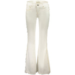 Desigual - Retro Raw Edge Cotton Flared Jeans - White Desigual