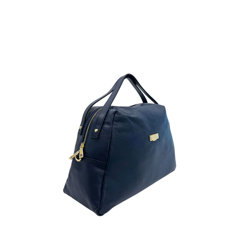Baldinini Trend - Structured Textured Cowhide Shoulder Bag - Blue Baldinini Trend
