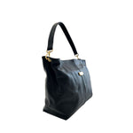 Baldinini Trend - Structured Textured Cowhide Shoulder Bag with Gold Hardware - Black Baldinini Trend