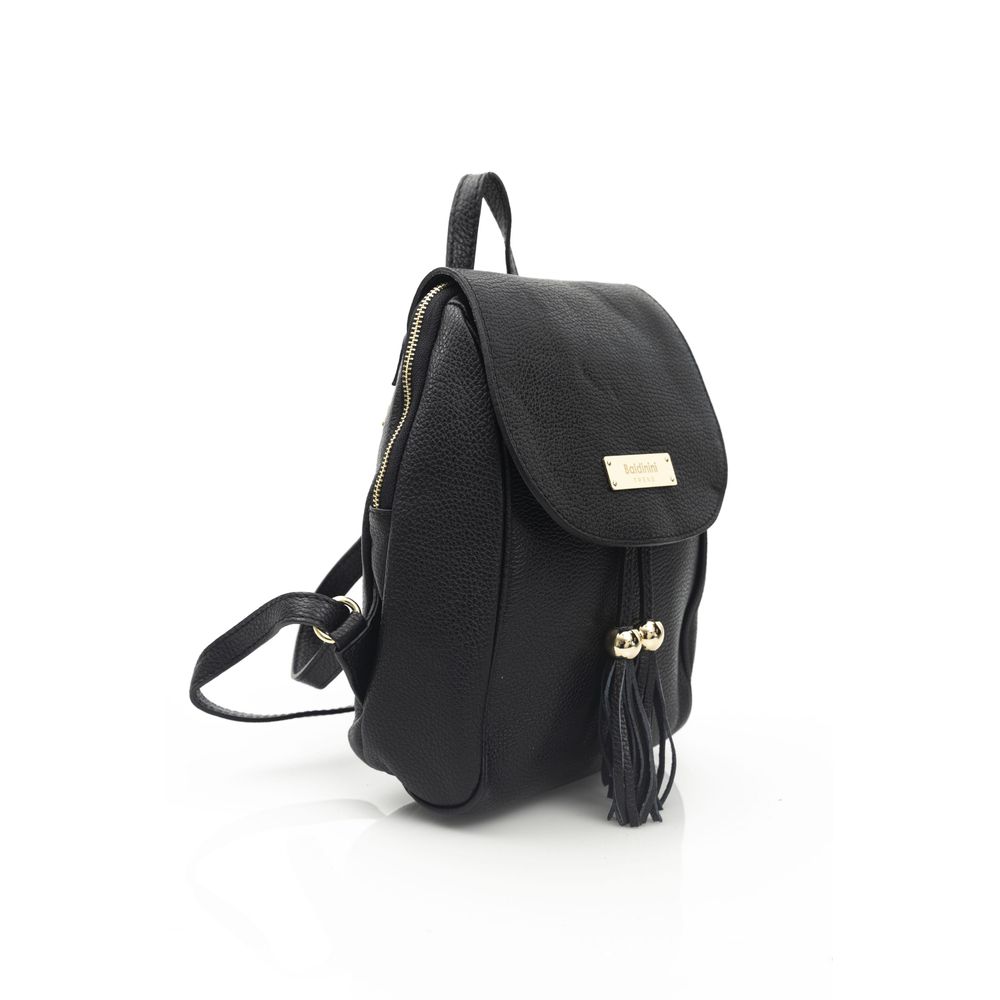 Baldinini Trend - Polished Cowhide Mini Backpack Crossbody - Black Baldinini Trend