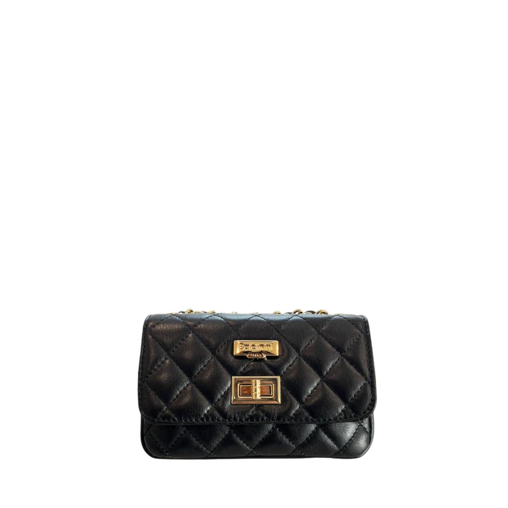 Baldinini Trend - Polished Cowhide Mini Backpack Crossbody - Black Baldinini Trend