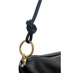 Baldinini Trend - Textured Cowhide Shoulder Bag with Gold Ring Hardware - Black Baldinini Trend
