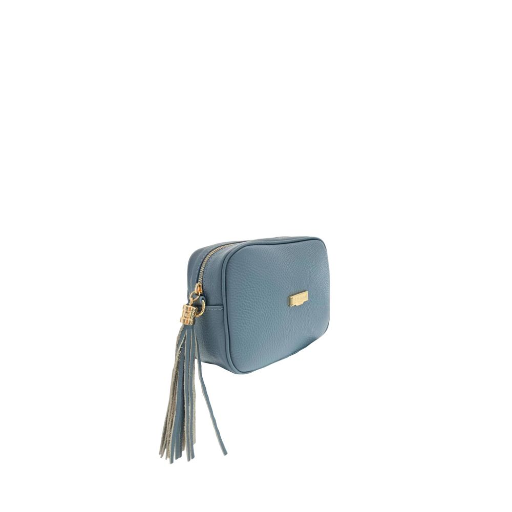 Baldinini Trend - Textured Cowhide Crossbody Bag with Fringe Tassel - Blue Baldinini Trend