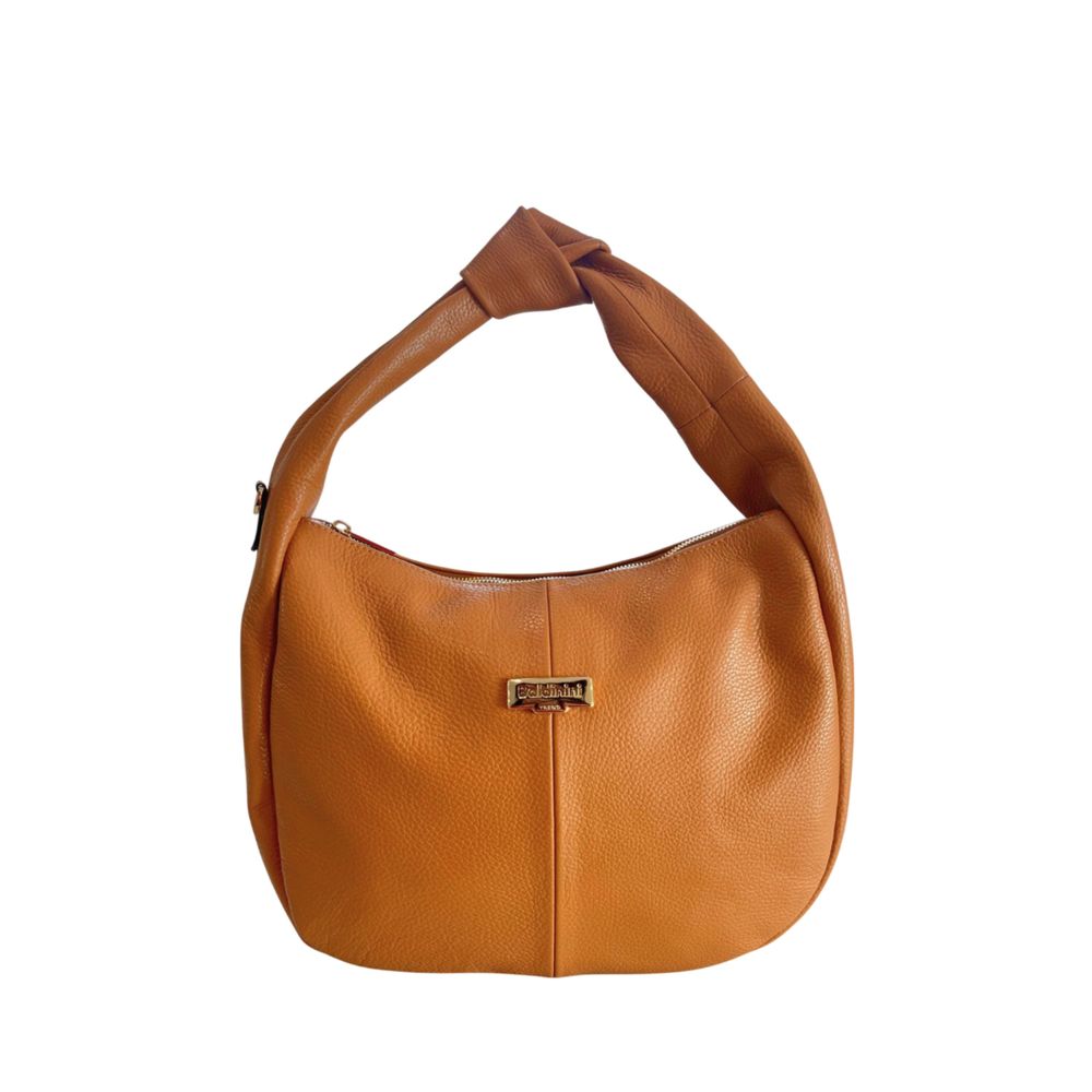 Baldinini Trend - Polished Textured Cowhide Shoulder Bag with Adjustable Strap - Brown Baldinini Trend