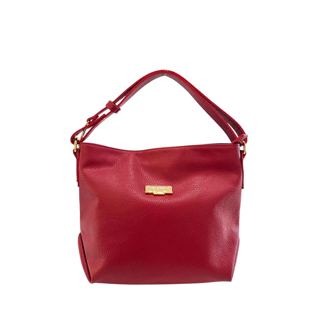 Baldinini Trend - Structured Textured Cowhide Shoulder Bag - Red Baldinini Trend