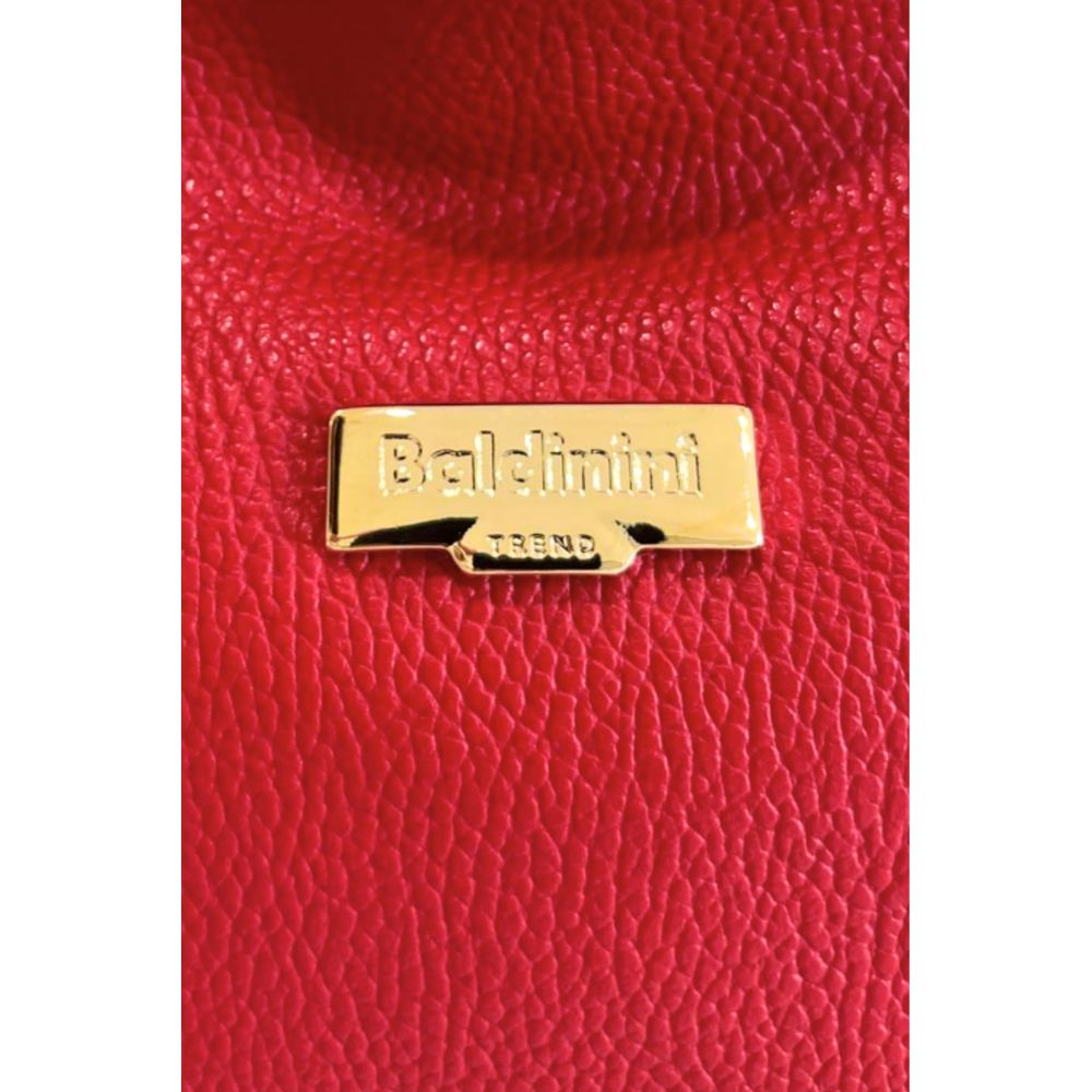 Baldinini Trend - Structured Textured Leather Shoulder Bag With Gold Hardware - Red Baldinini Trend
