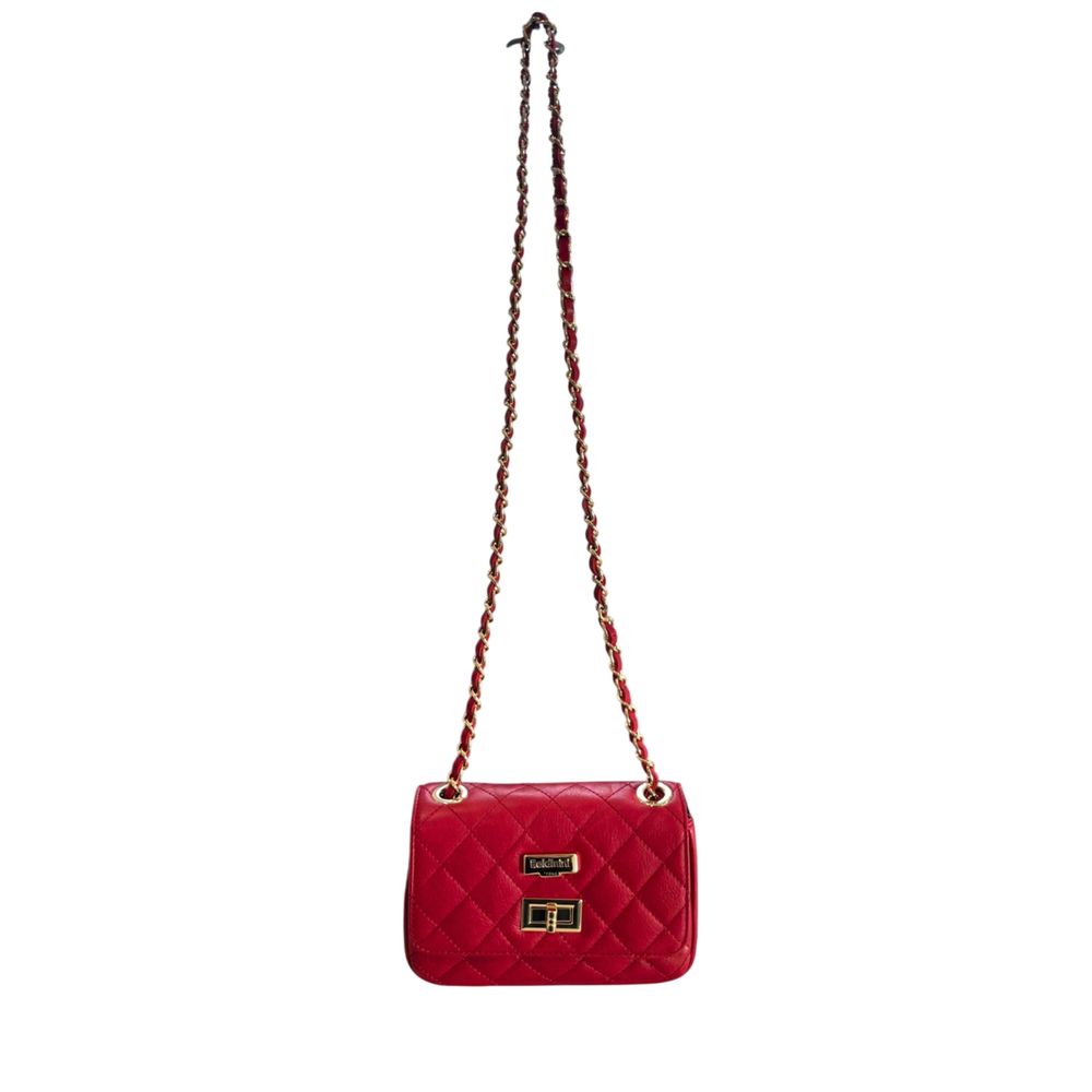 Baldinini Trend - Quilted Cowhide Mini Crossbody Bag - Red Baldinini Trend