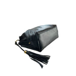 Baldinini Trend - Polished Textured Cowhide Shoulder Bag with Tassel - Black Baldinini Trend