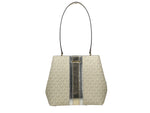 Michael Kors - Polished Logo Print Medium Bucket Shoulder Bag - Pale Gold Michael Kors