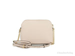 Michael Kors - Polished Leather Dome Crossbody Bag - Beige Michael Kors