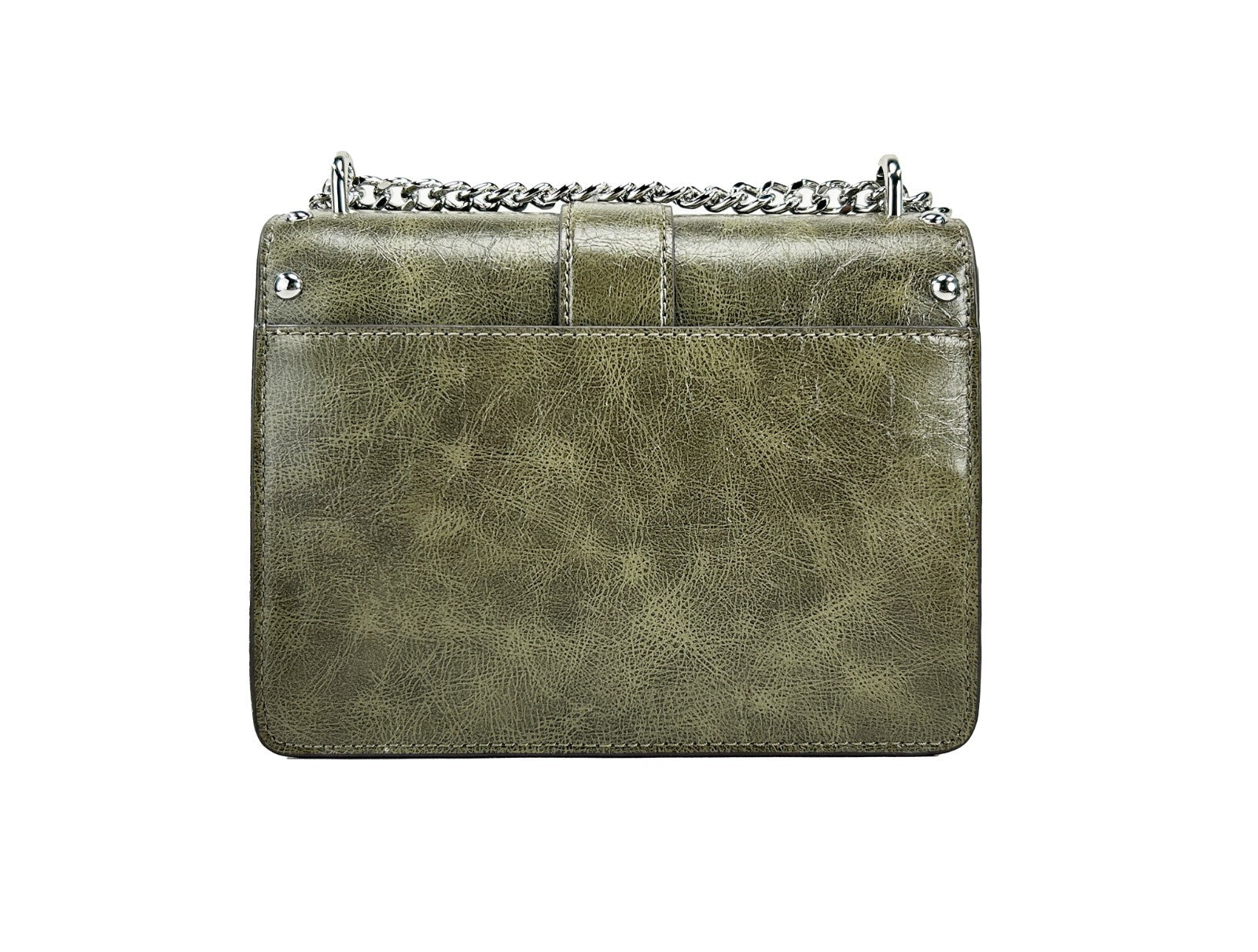 Michael Kors - Edgy Studded Faux Leather Chain Crossbody Bag - Green Michael Kors