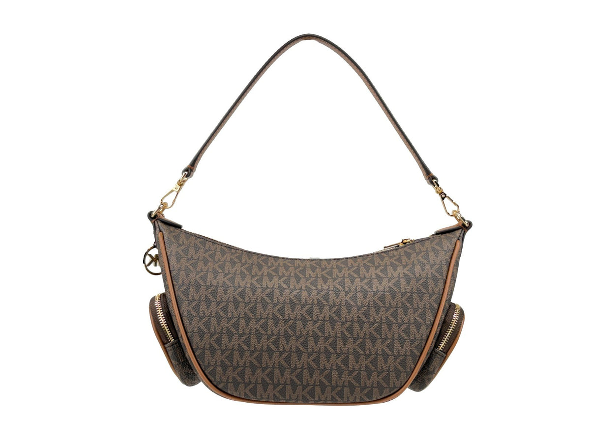 Michael Kors - Polished Logo Print Convertible Crossbody Bag - Brown Michael Kors