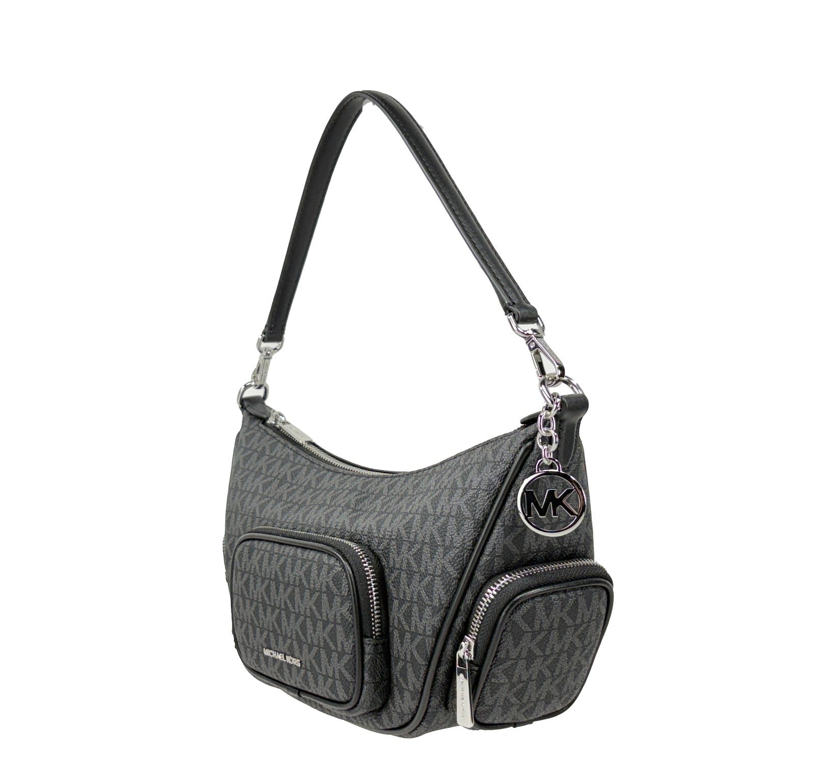 Michael Kors - Polished Logo Print Convertible Crossbody Bag - Black Michael Kors