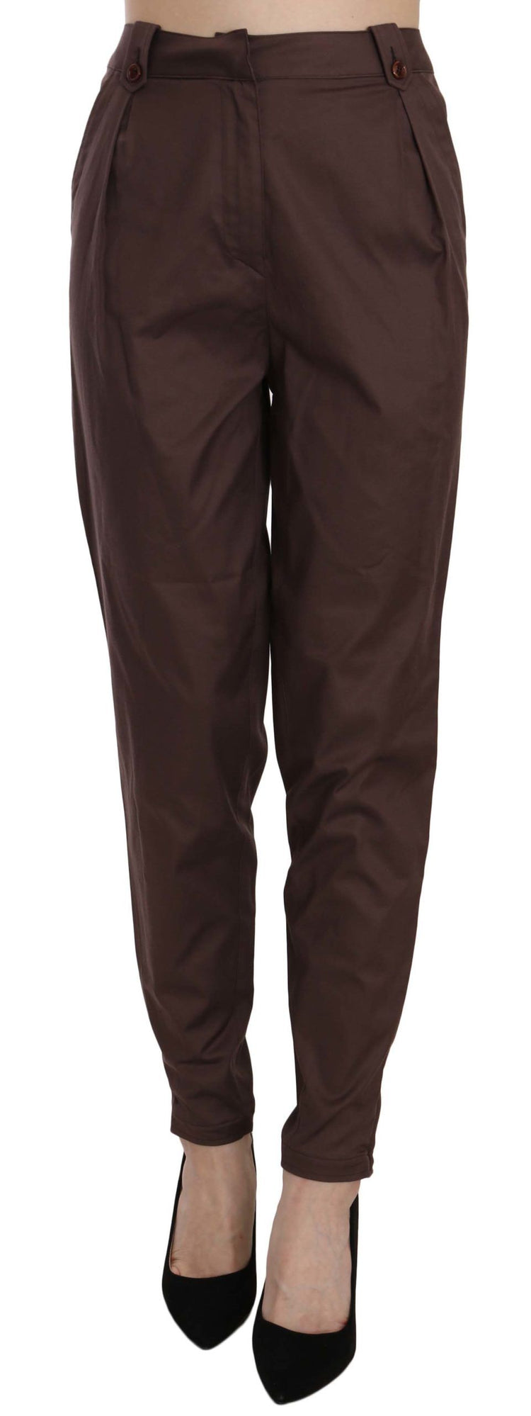 Just Cavalli - Sophisticated High Waist Tapered Formal Trousers - Brown Just Cavalli