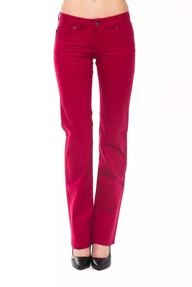Ungaro Fever - Bold Regular Fit Cotton Straight Leg Pants - Red Ungaro Fever