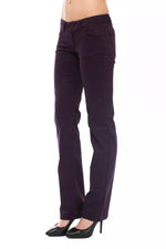 Ungaro Fever - Elegant Cotton Straight Leg Pant - Purple Ungaro Fever