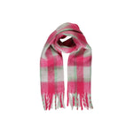 Only - Vibrant Checked Fringe Scarf - Pink Multicolor Only
