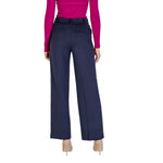 Street One - Elegant Viscose Cigarette Cut Wide Leg Trousers - Blue Street One