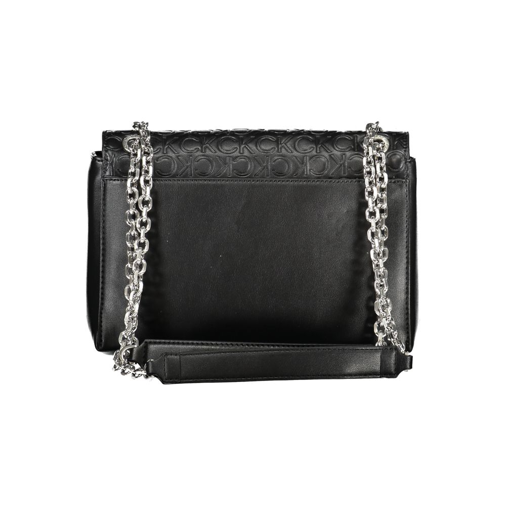 Calvin Klein - Sleek Embossed Logo Chain Shoulder Bag - Black Calvin Klein