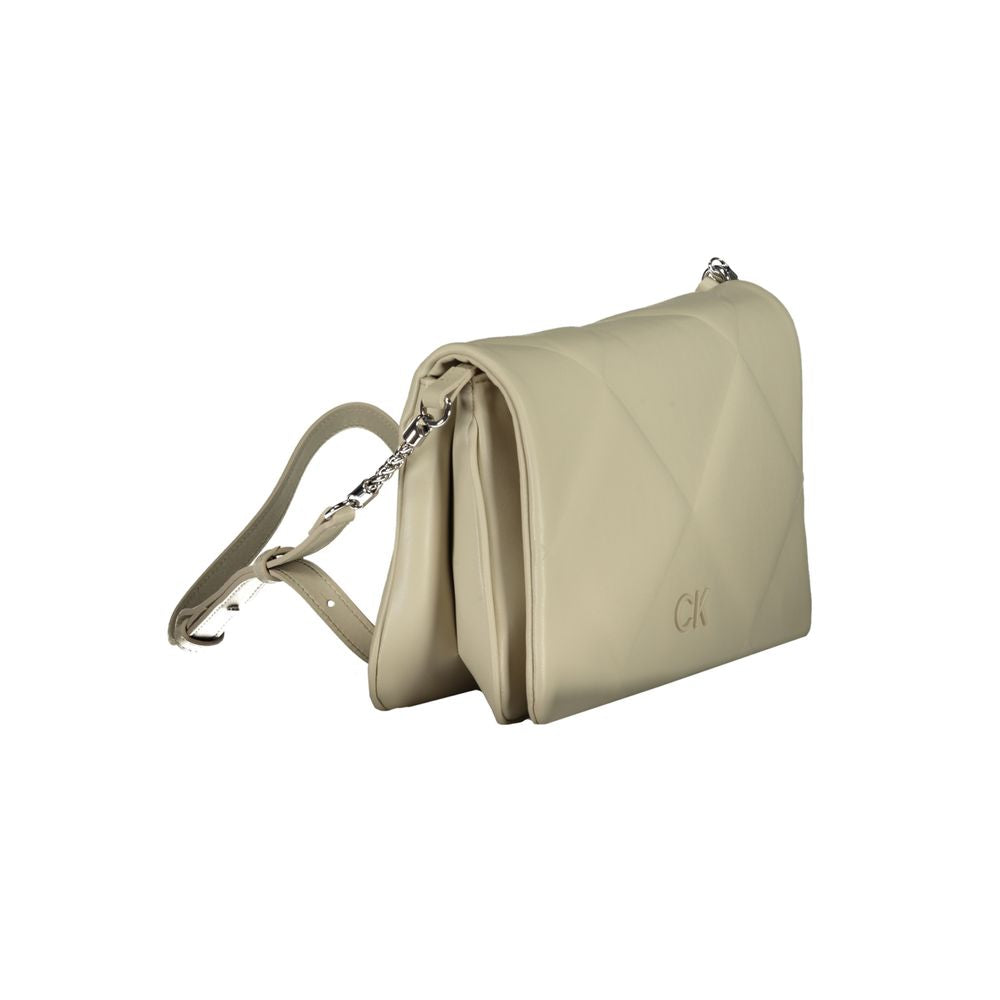 Calvin Klein - Polished Quilted Adjustable Shoulder Bag - Beige Calvin Klein