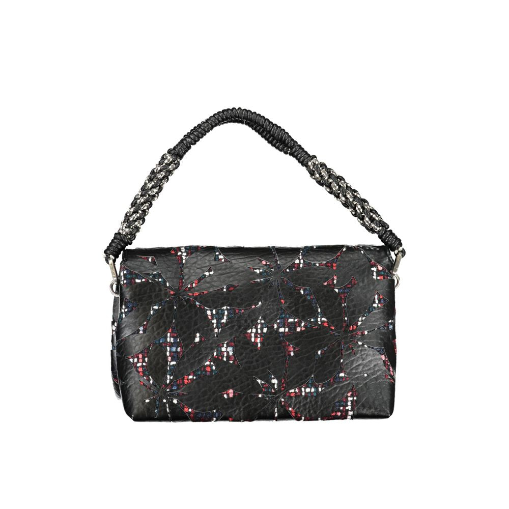 Desigual - Bold Textured Polyethylene Shoulder Bag with Abstract Pattern - Black Desigual