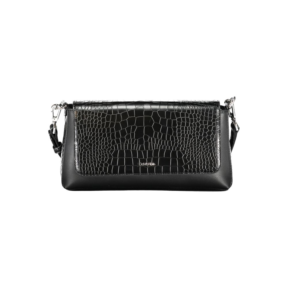 Calvin Klein - Structured Croc-Effect Shoulder Bag - Black Calvin Klein