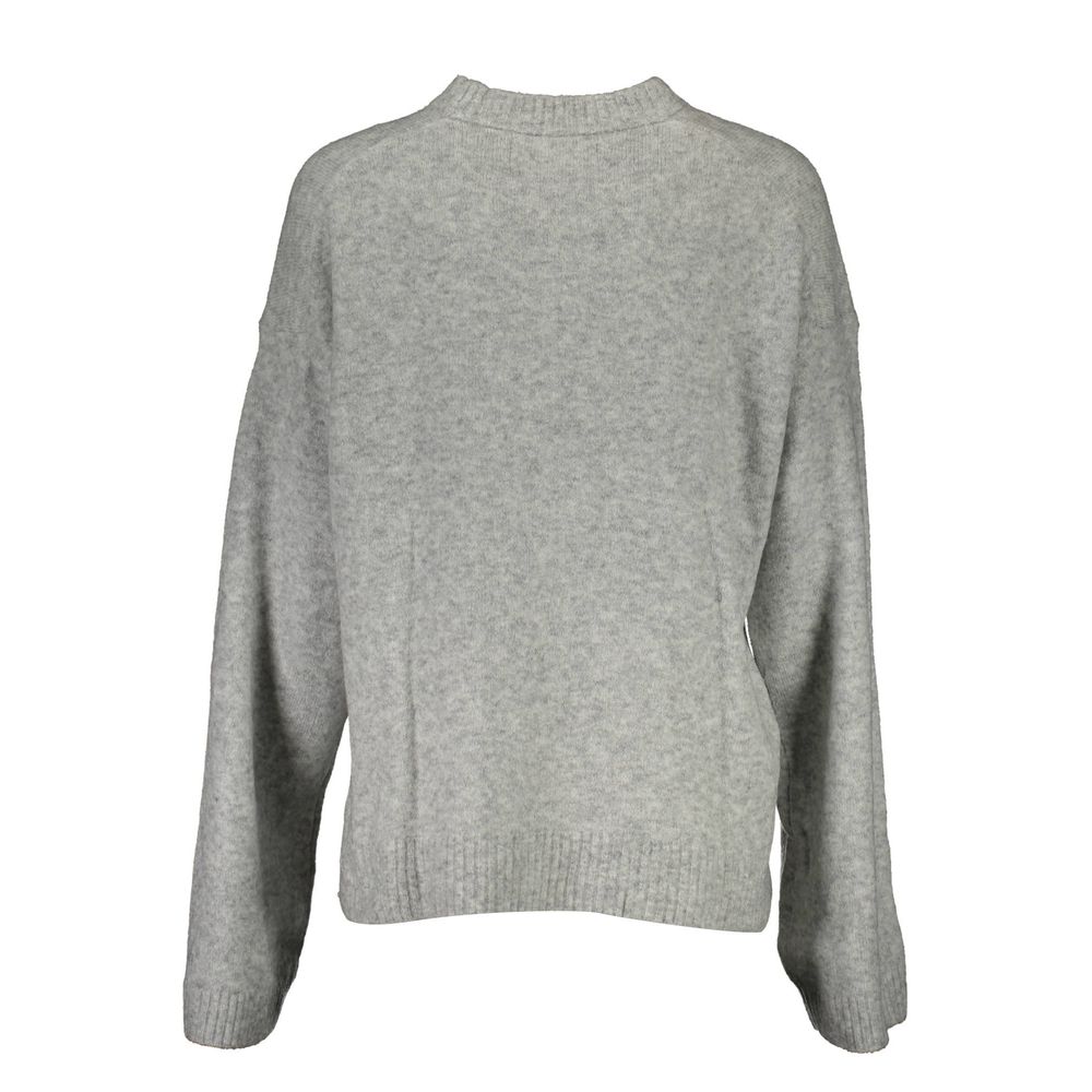 Calvin Klein - Relaxed Wool Knit Round Neck Sweater - Grey Calvin Klein