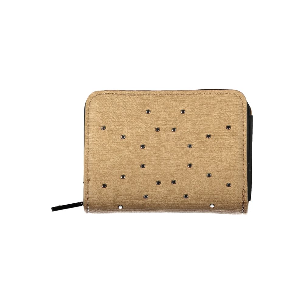 Desigual - Textured Zip-Around Compact Wallet - Brown Desigual