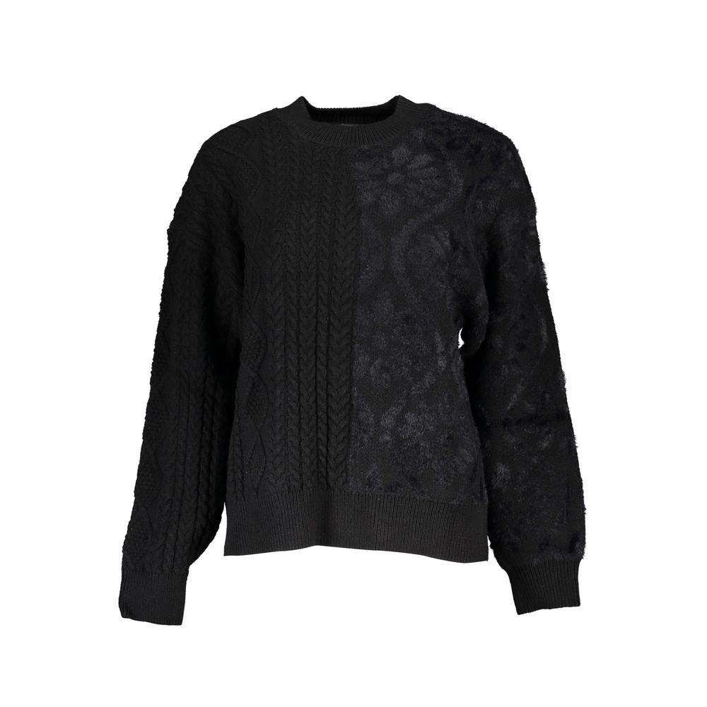 Desigual - Textured Cable Knit Cotton Sweater - Black Desigual