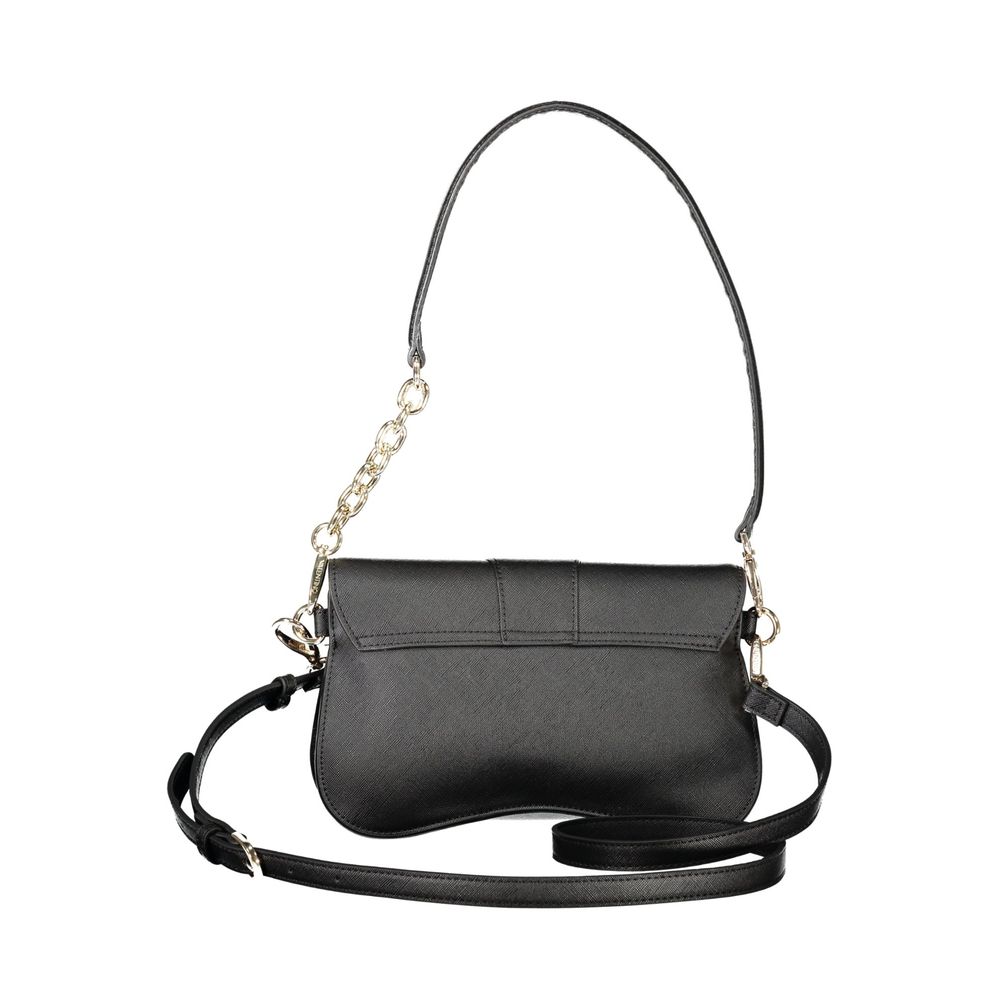 Valentino - Sleek Polyethylene Shoulder Bag with Chain Detail - Black Mario Valentino