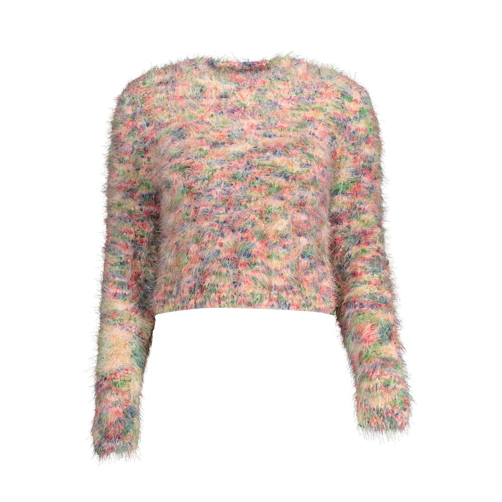 Desigual - Playful Textured Cropped Knit Sweater - Multicolor Pink Desigual