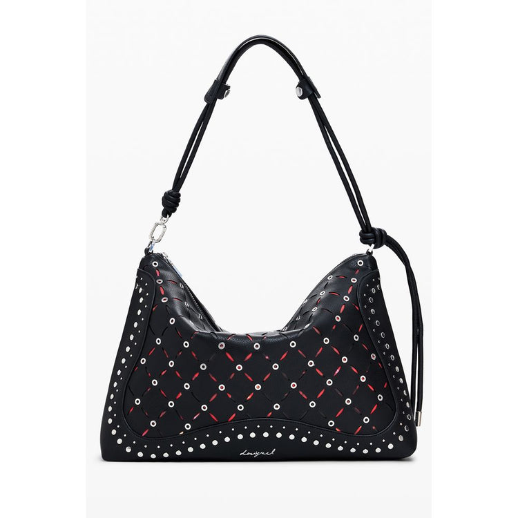 Desigual - Edgy Studded Mini Shoulder Bag with Red Accents - Black Desigual