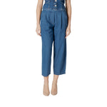 ICHI - Modern High-Rise Balloon Leg Cropped Jeans - Blue ICHI