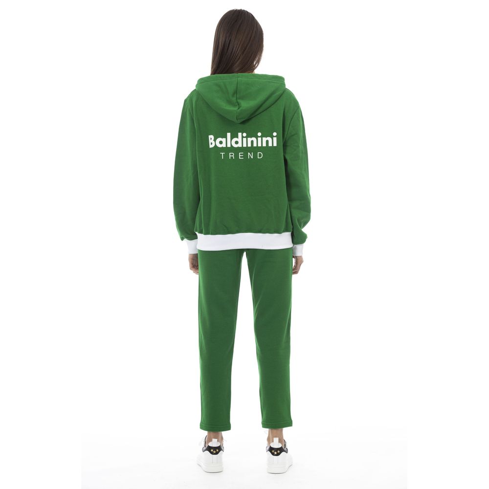 Baldinini Trend - Relaxed Bicolor Cotton Zip-Up Hoodie & Jogger Set - Green Baldinini Trend
