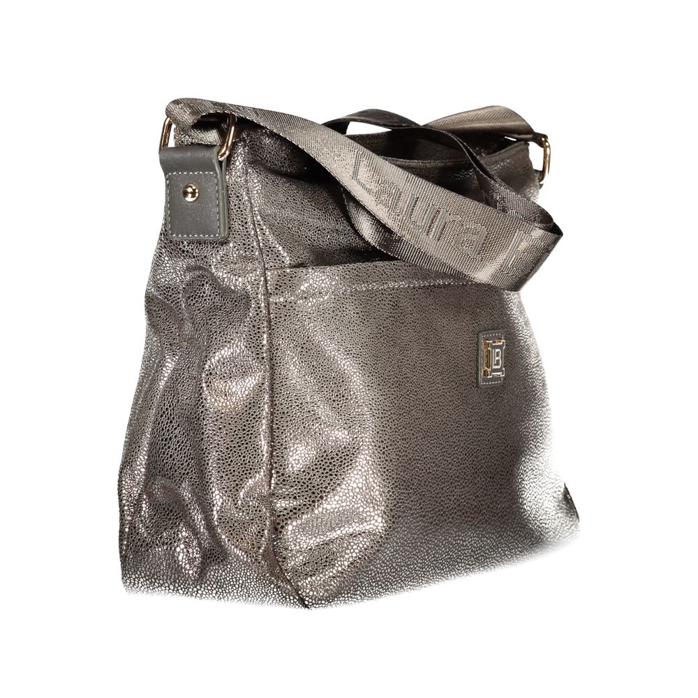 Laura Biagiotti - Sophisticated Metallic Textured Adjustable Shoulder Bag - Grey Laura Biagiotti