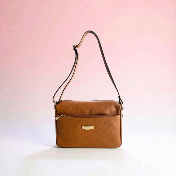 Baldinini Trend - Textured Cowhide Adjustable Crossbody Bag - Brown Baldinini Trend
